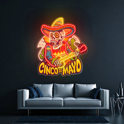 Cinco De Mayo Skull Led Neon Sign Light Custom Led Signs