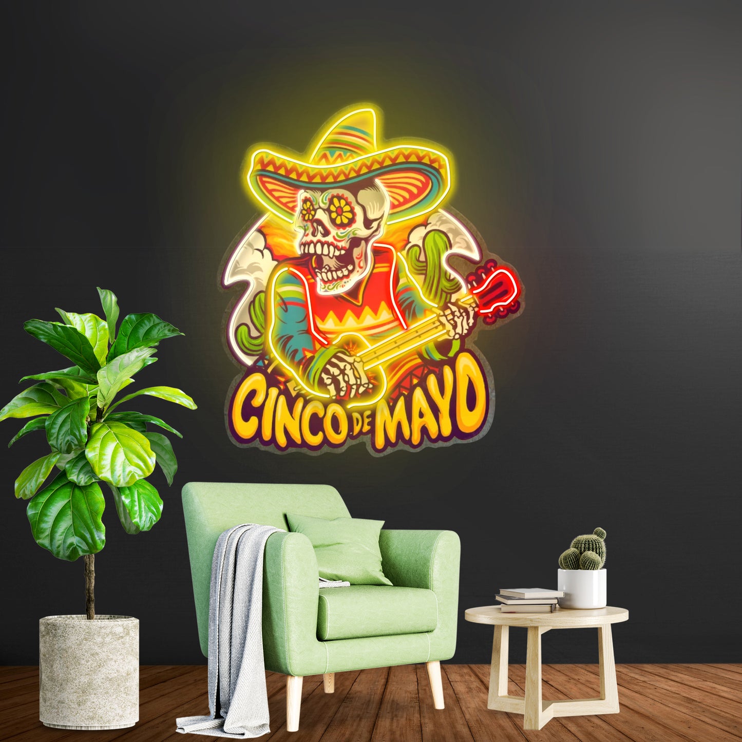 Cinco De Mayo Skull Led Neon Sign Light Custom Led Signs