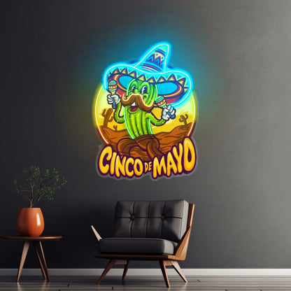 Cinco De Mayo Skull Mascot Led Neon Sign Light Custom Led Signs - Shineneon