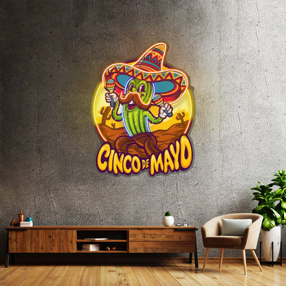 Cinco De Mayo Skull Mascot Led Neon Sign Light Custom Led Signs - Shineneon