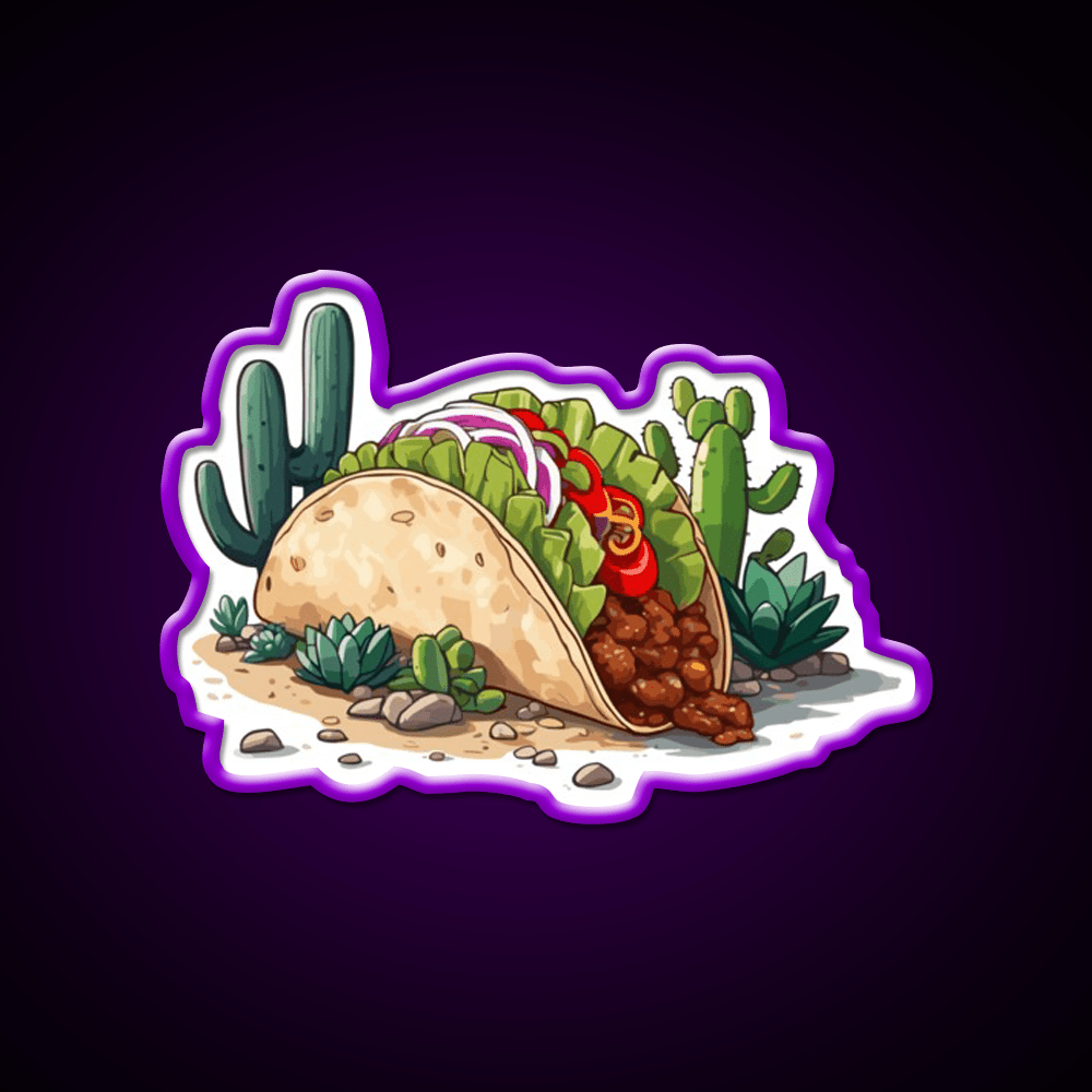 Cinco De Mayo Taco Lover Taco Led Neon Sign Mexican Food Sign Rgb Color - Shineneon