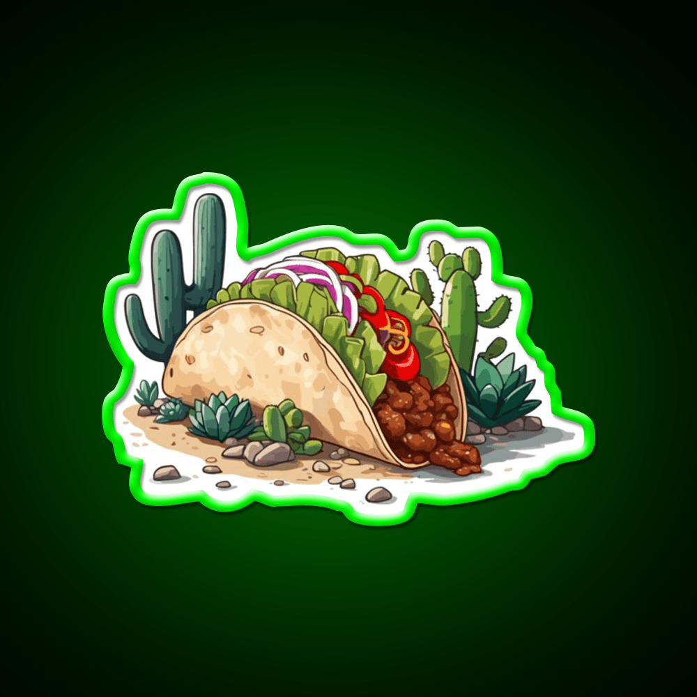 Cinco De Mayo Taco Lover Taco Led Neon Sign Mexican Food Sign Rgb Color - Shineneon