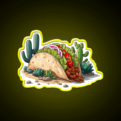 Cinco De Mayo Taco Lover Taco Led Neon Sign Mexican Food Sign Rgb Color - Custom LED neon sign front view