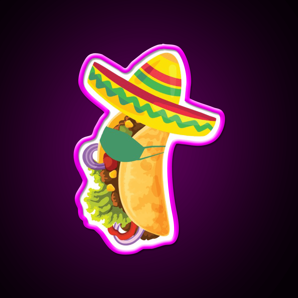 Cinco De Mayo Taco Quarantine Taco Led Neon Sign Wall Light Rgb Color - Shineneon