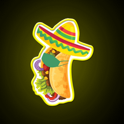 Cinco De Mayo Taco Quarantine Taco Led Neon Sign Wall Light Rgb Color - Custom LED neon sign front view
