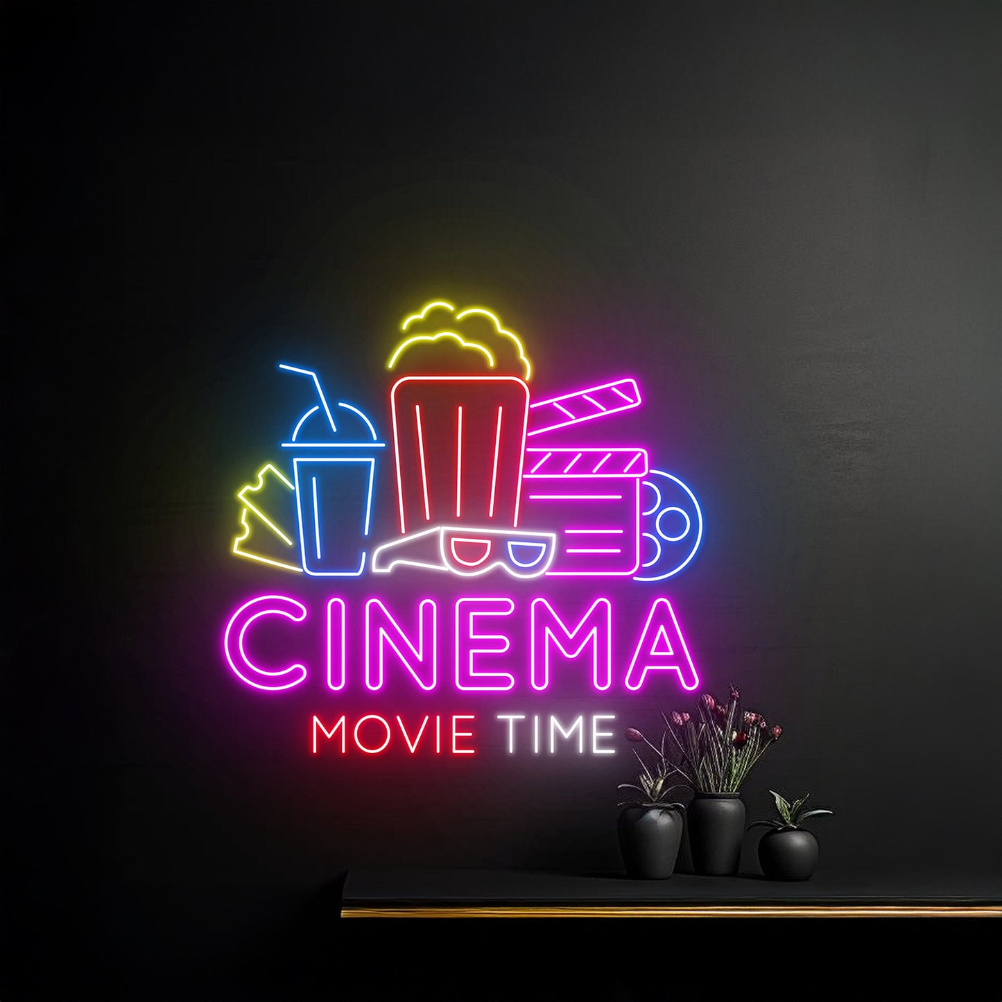 Cinema Movie Time Neon Sign