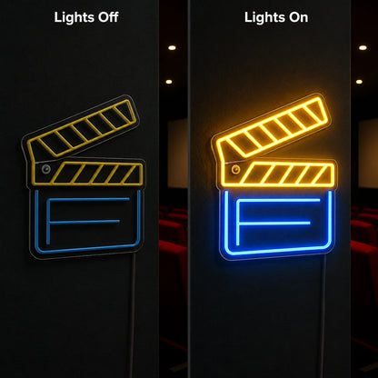 Cinema Seat Wall Neon Sign LED Neon Sign day and night comparison