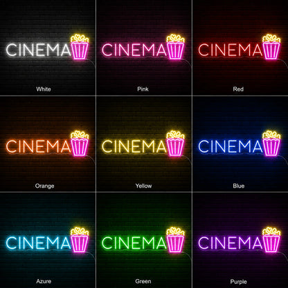 Cinema Snack Cup Neon Sign LED Neon Sign color grid