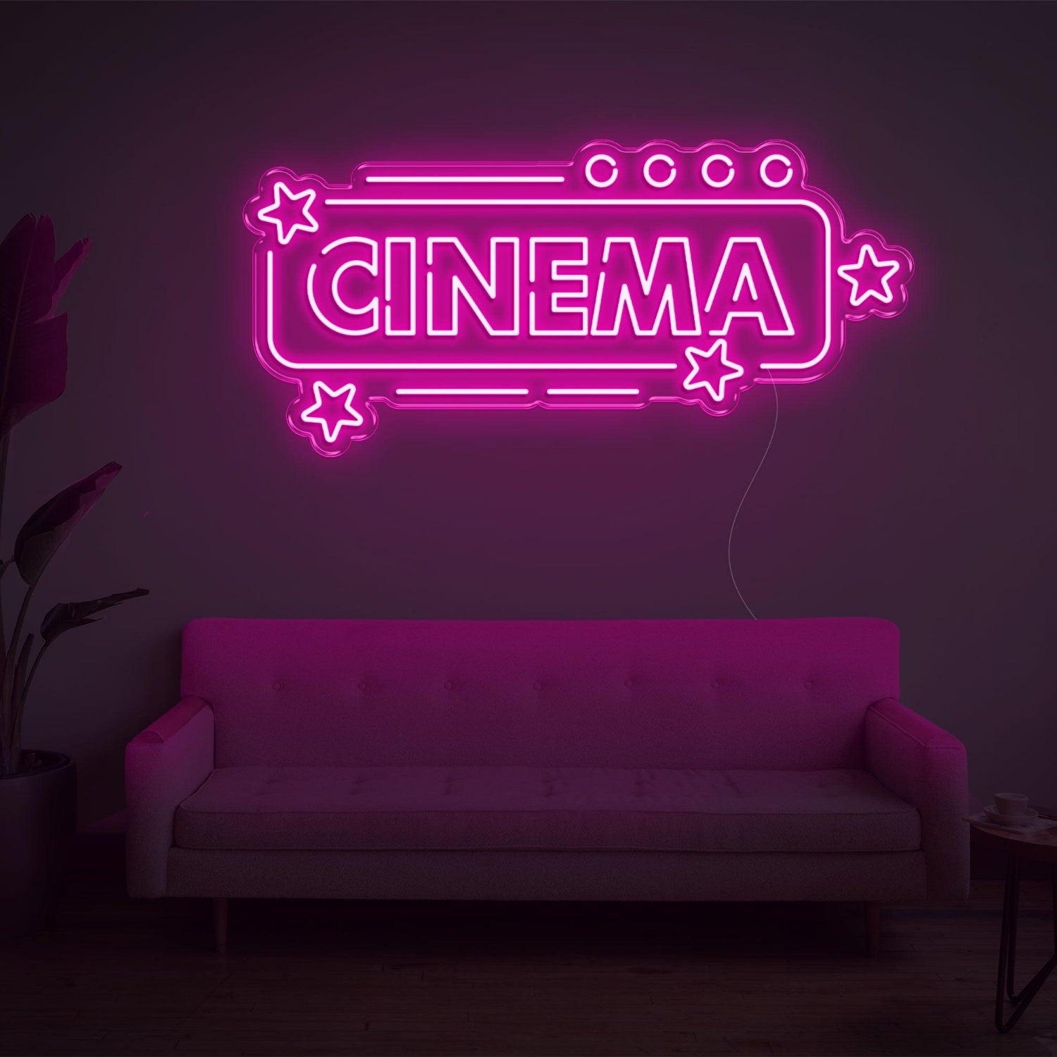 Cinema Star Pink Led Neon Sign For Home Theater Wall Art | Shineneon