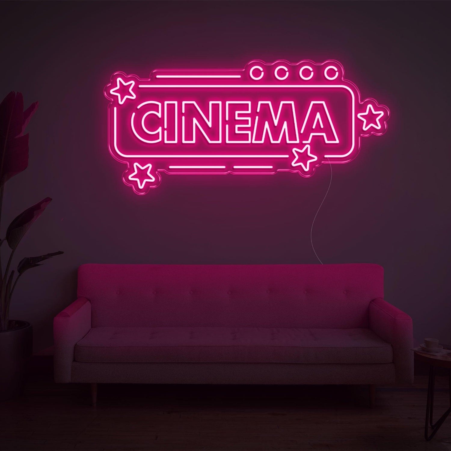 Cinema Star Pink Led Neon Sign For Home Theater Wall Art | Shineneon