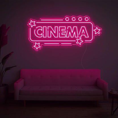 Cinema Star Pink Led Neon Sign For Home Theater Wall Art | Shineneon