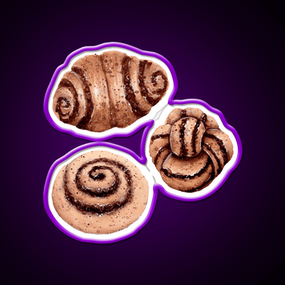Cinnamon Pastry Pattern Watercolour Painting Snack Food Led Neon Sign Rgb Color - Shineneon