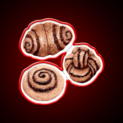 Cinnamon Pastry Pattern Watercolour Painting Snack Food Led Neon Sign Rgb Color - Shineneon