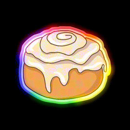 Cinnamon Roll Snack Food Led Neon Sign For Snack Room Rgb Color - LED neon sign close-up detail