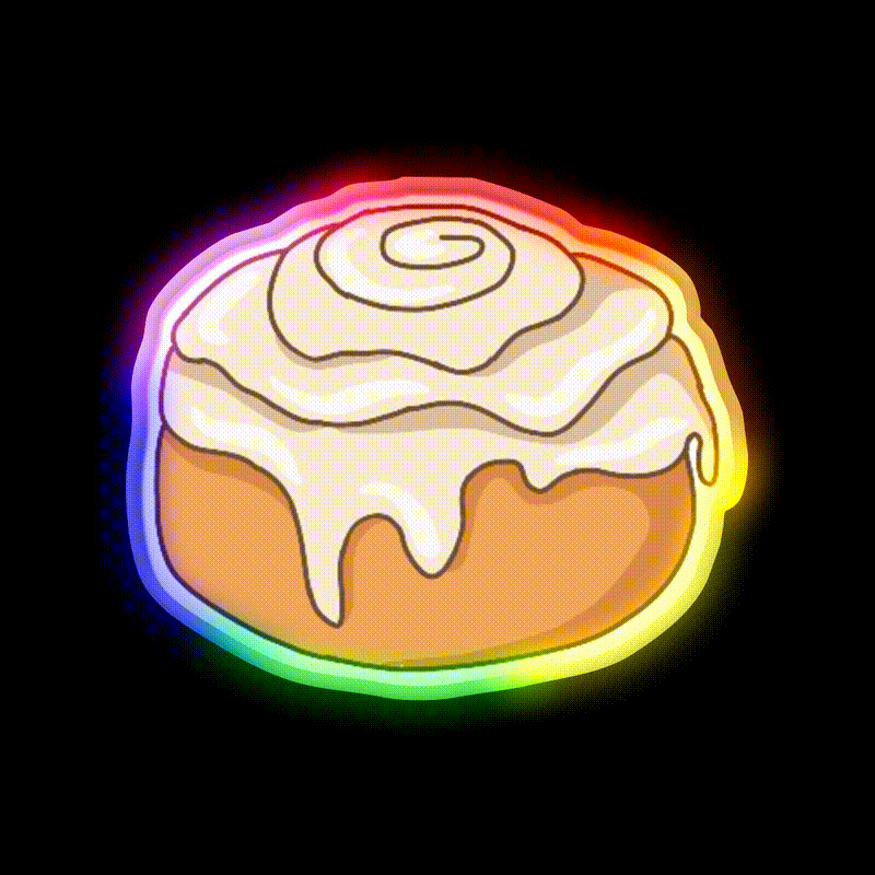 Cinnamon Roll Snack Food Led Neon Sign For Snack Room Rgb Color - LED neon sign close-up detail