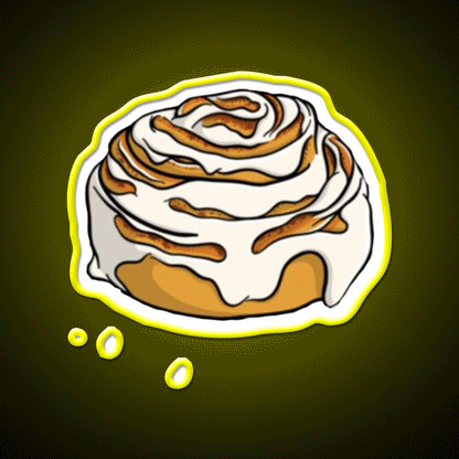 Cinnamon Roll Snack Food Led Neon Sign Rgb Color - Custom LED neon sign front view
