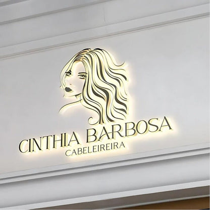 Cinthia Barbosa Cabeleireira With Logo 3D Backlit Channel Letters Led Light Sign - Shineneon