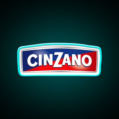 Cinzano Logo Monogram Cocktail Bar Decor Led Neon Sign Rgb Color - Size and dimension reference