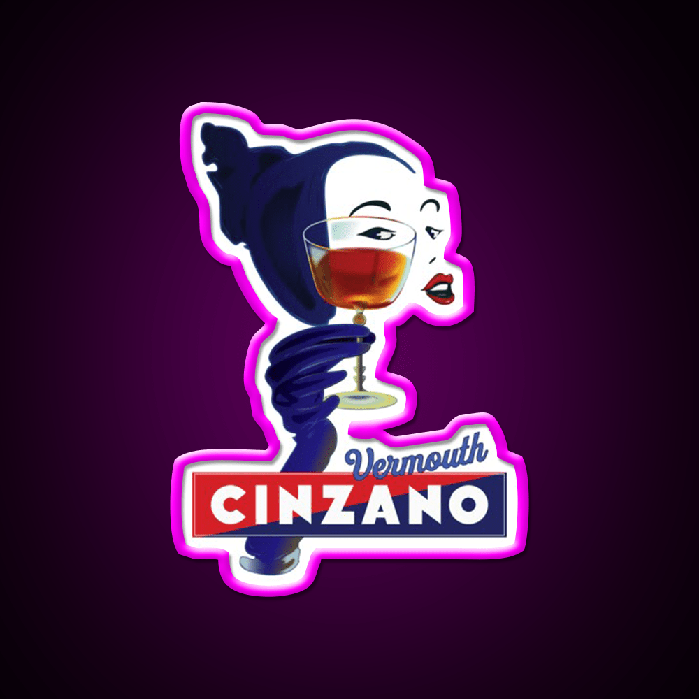 Cinzano Woman 1955 Vintage Cocktail Bar Decor Led Neon Sign Rgb Color - Shineneon
