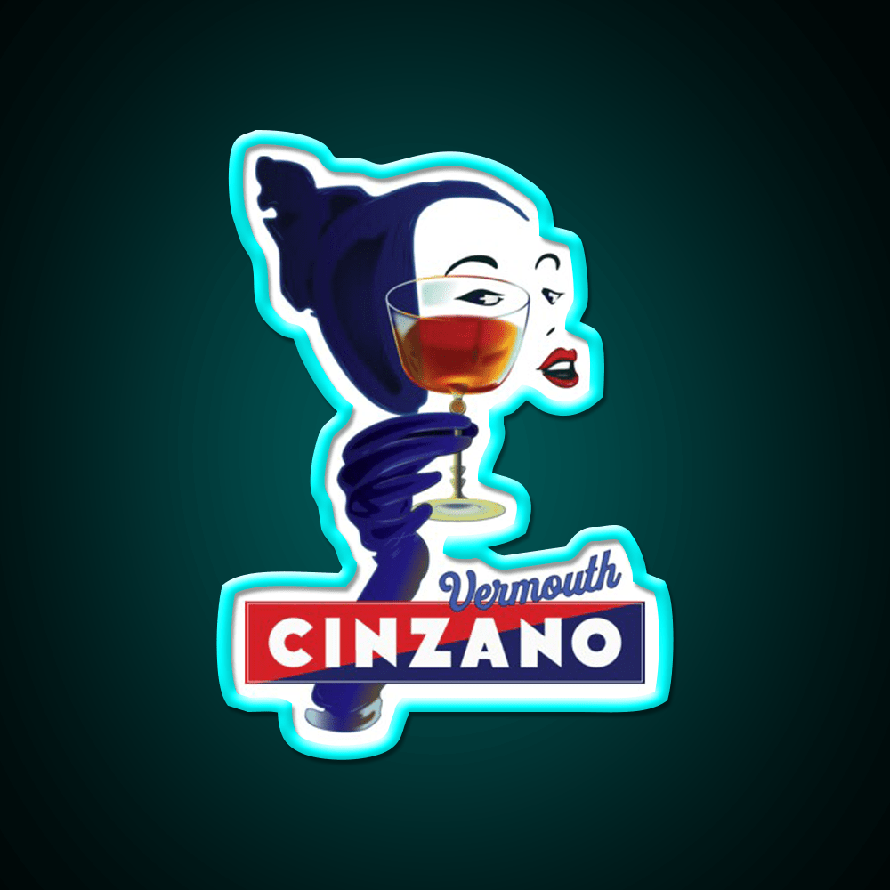 Cinzano Woman 1955 Vintage Cocktail Bar Decor Led Neon Sign Rgb Color - Shineneon