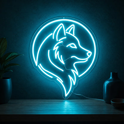 Circle Wolf Head Neon Sign LED Neon Sign high-converting product image