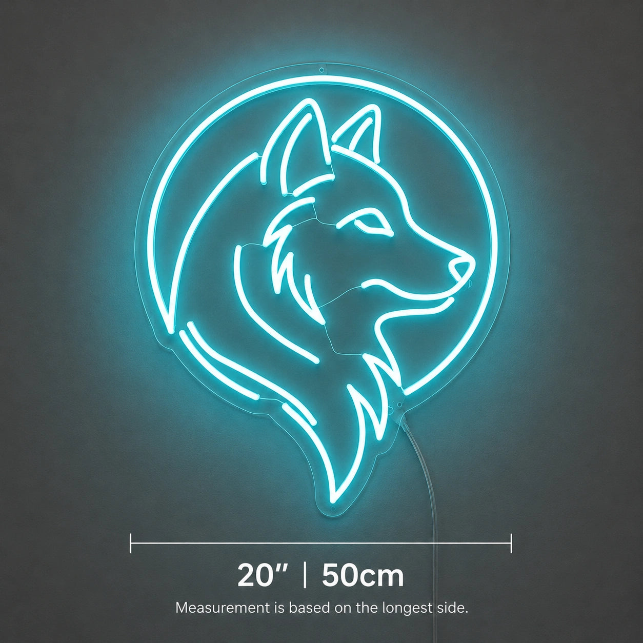 Circle Wolf Head Neon Sign LED Neon Sign size image