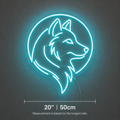 Circle Wolf Head Neon Sign LED Neon Sign size image