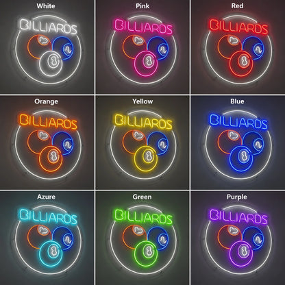 Circular Billiards Ball Neon Sign LED Neon Sign color grid