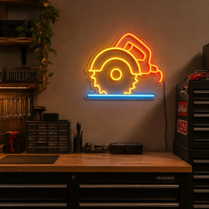 Circular Saw Workshop Neon Sign LED Neon Sign real lifestyle scene