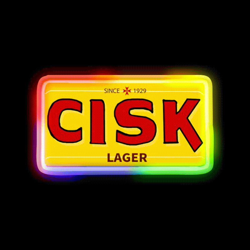 Cisk Maltese Beer Bar Decor Led Neon Sign Rgb Color - LED neon sign close-up detail