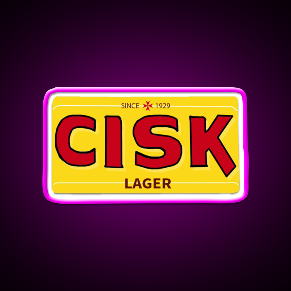 Cisk Maltese Beer Bar Decor Led Neon Sign Rgb Color - Neon sign mounted on wall in room