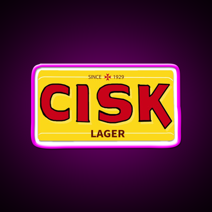 Cisk Maltese Beer Bar Decor Led Neon Sign Rgb Color - Neon sign mounted on wall in room