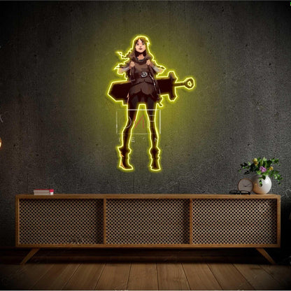 Cithria Lol Teal Blue Cartoon Warrior Led Neon Sign For Anime Room Decor | Shineneon