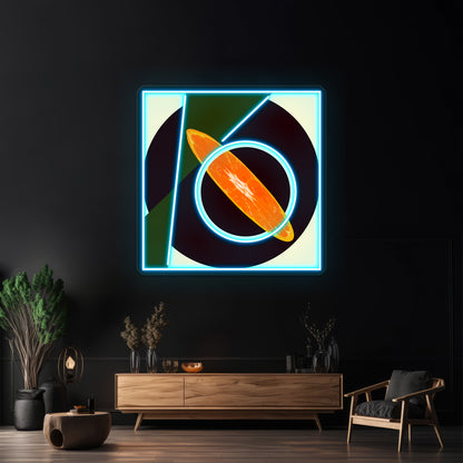 Citrus Abstract Constructiviststyle Modern Art Composition Wall Artwork Neon Signs