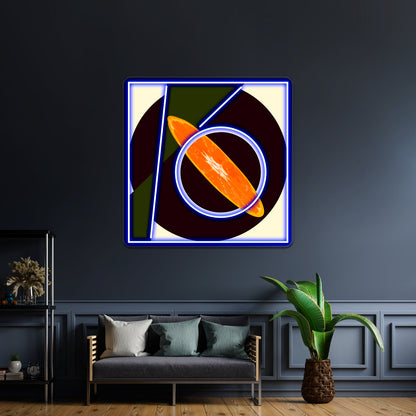 Citrus Abstract Constructiviststyle Modern Art Composition Wall Artwork Neon Signs