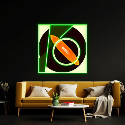 Citrus Abstract Constructiviststyle Modern Art Composition Wall Artwork Neon Signs