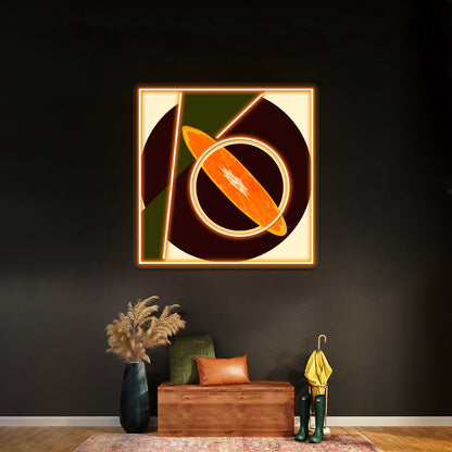 Citrus Abstract Constructiviststyle Modern Art Composition Wall Artwork Neon Signs