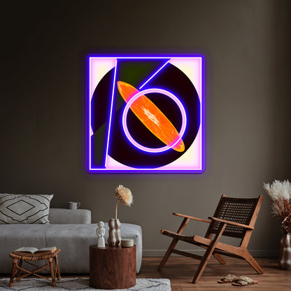 Citrus Abstract Constructiviststyle Modern Art Composition Wall Artwork Neon Signs