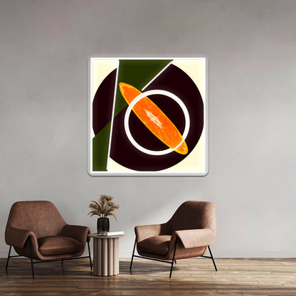 Citrus Abstract Constructiviststyle Modern Art Composition Wall Artwork Neon Signs