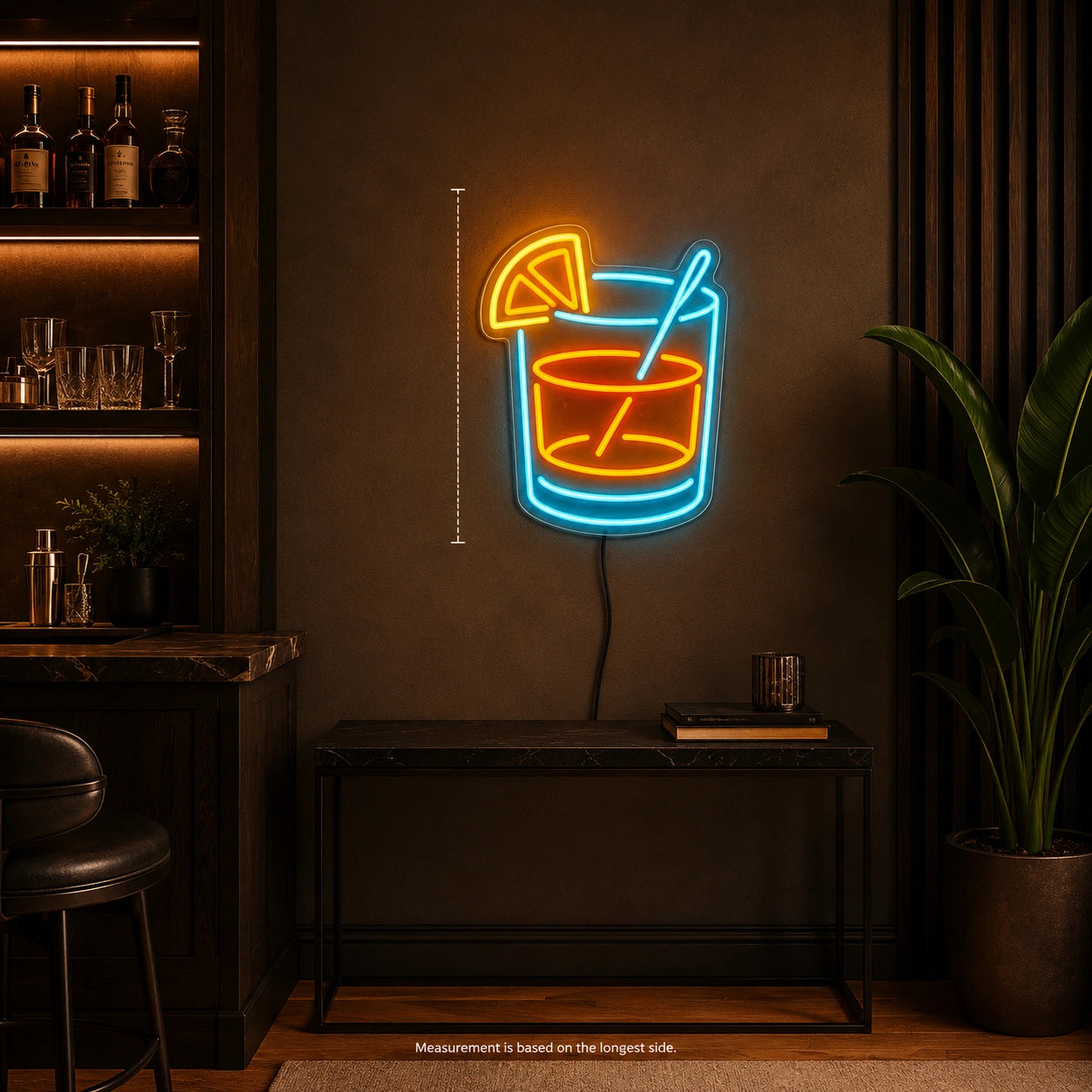 Citrus Slice Cocktail Glass LED Neon Sign size image