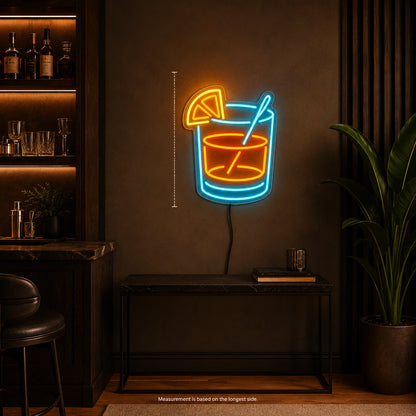 Citrus Slice Cocktail Glass LED Neon Sign size image