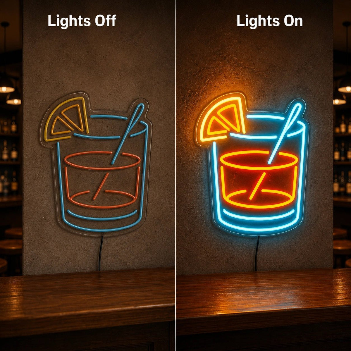 Citrus Slice Cocktail Glass LED Neon Sign - Shineneon