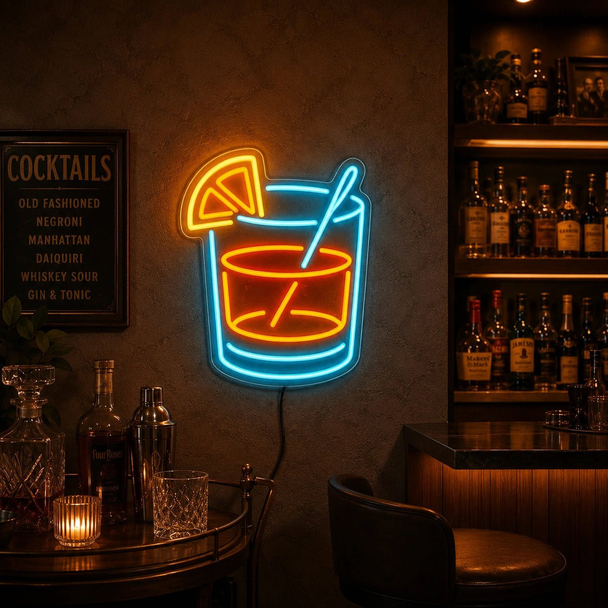 Citrus Slice Cocktail Glass LED Neon Sign - Shineneon