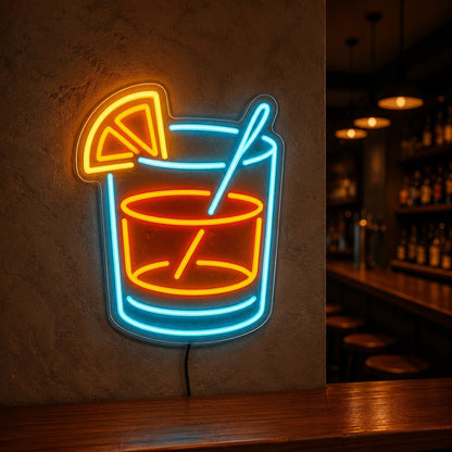 Citrus Slice Cocktail Glass LED Neon Sign - Shineneon