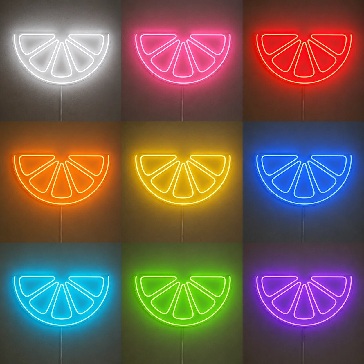 Citrus Slice Neon Sign LED Neon Sign color grid