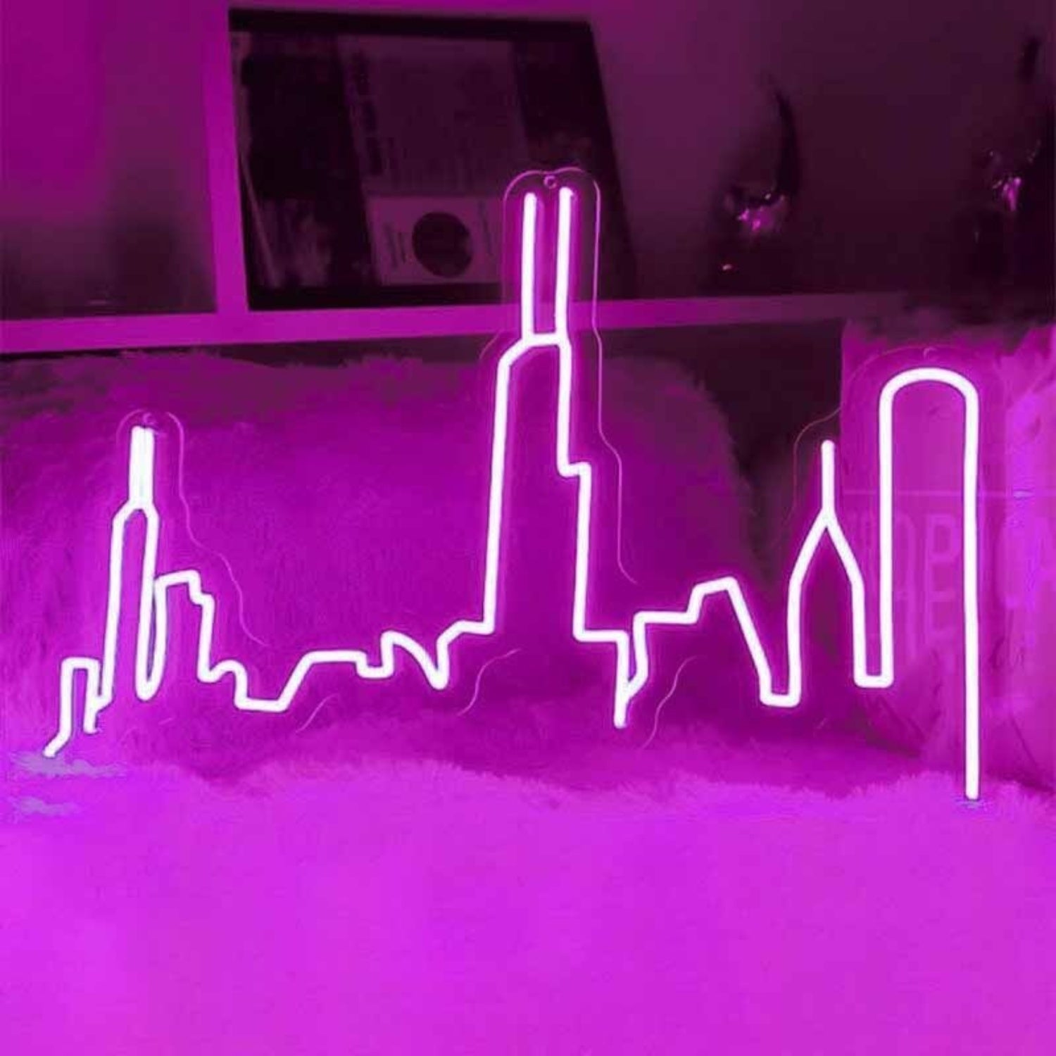 City Skyline Abstract Lines Artistic Led Neon Sign - Shineneon