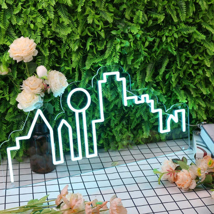 City Skyline Blue Led Neon Sign - Shineneon