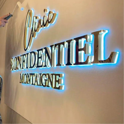 Civic Konfidentiel Montagne 3D Backlit Channel Letters Led Light Sign - Shineneon
