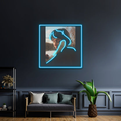 Clairo Sling Album Artwork Business Led Sign - Size and dimension reference