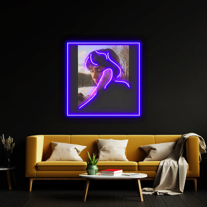 Clairo Sling Album Artwork Business Led Sign - Neon sign mounted on wall in room